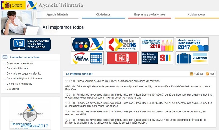 web de la Agencia Tributaria